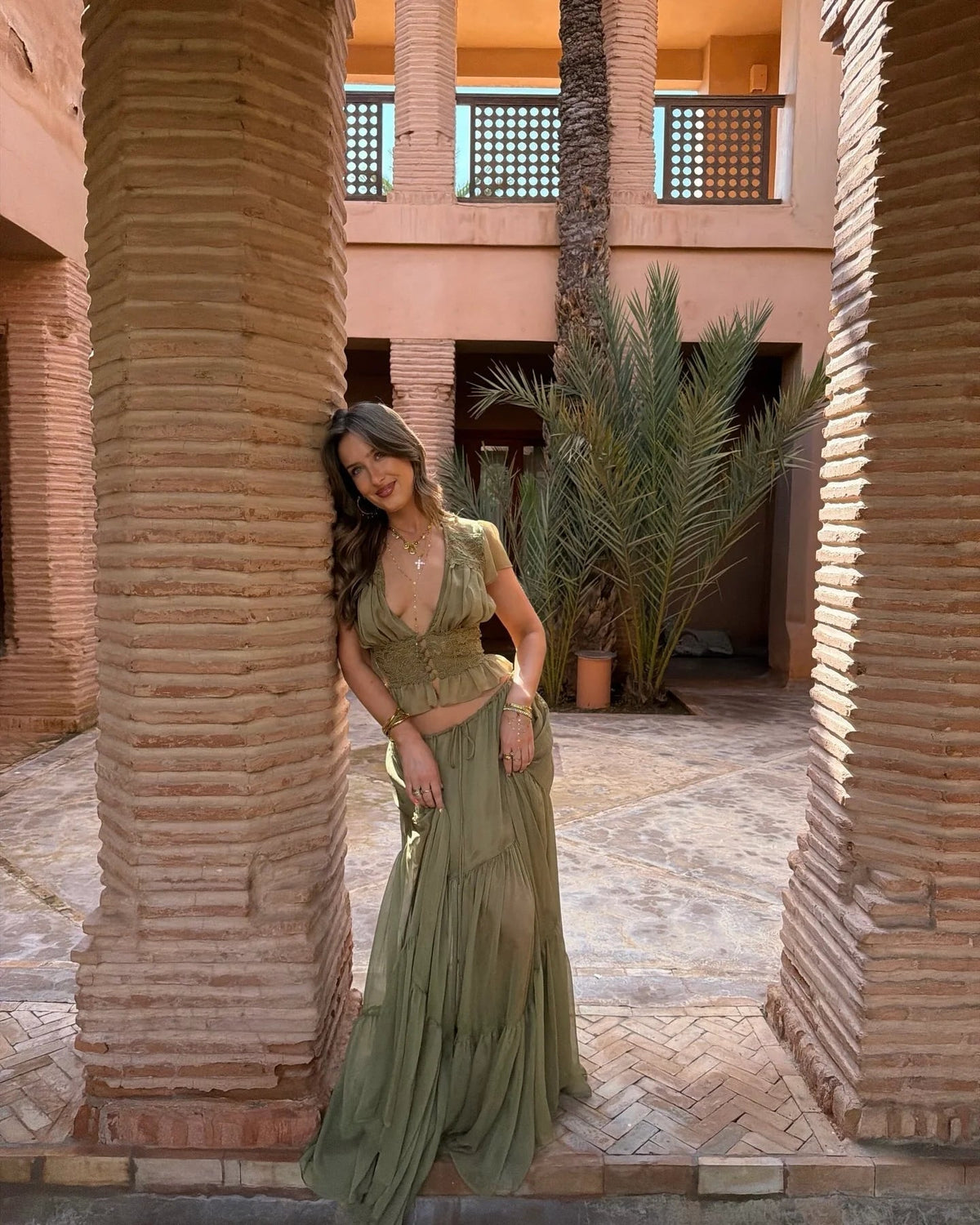 SOKYND Juliana Lace Chiffon Set Matching SetsSOKYND-243927-GRE-S-78519GreenS