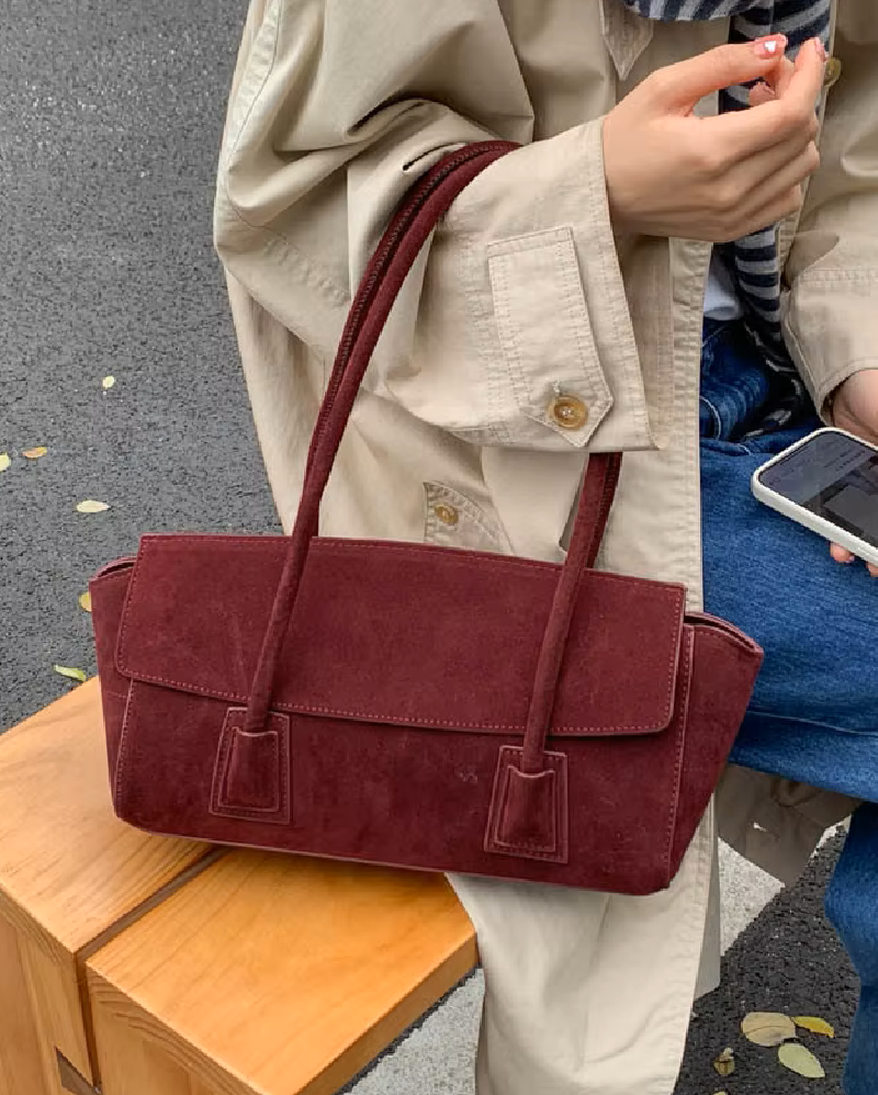 Sac bandoulière Alicia en suède vintage
