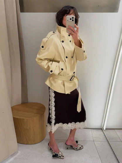 Nina Stand Collar Trench Coat