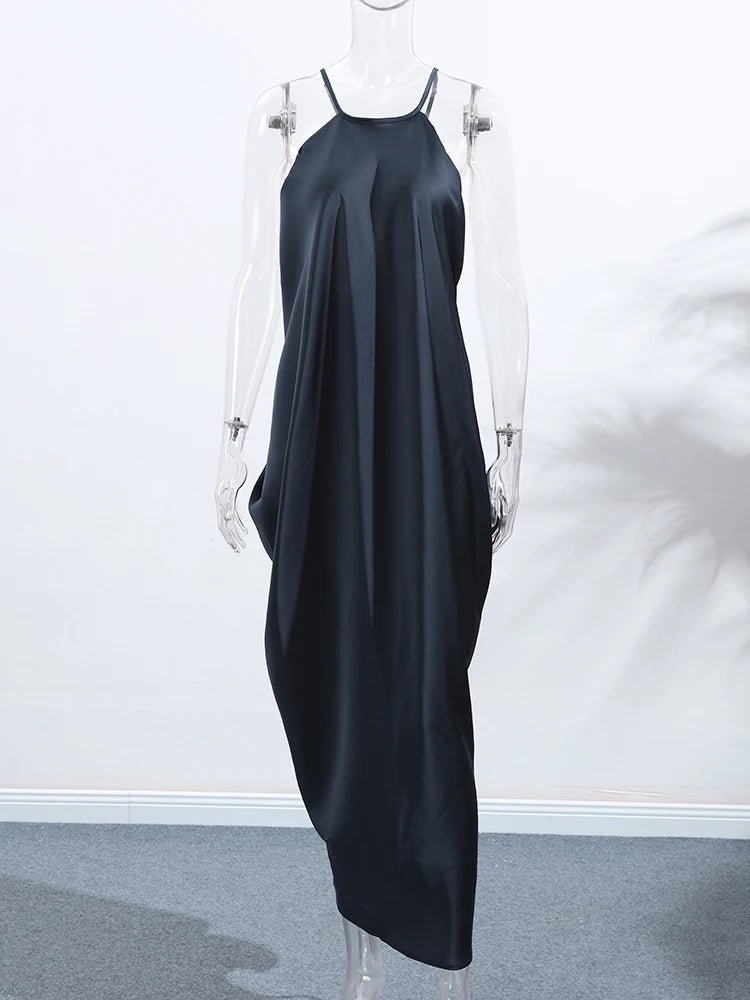 Indira Satin Robe Maxi Halter