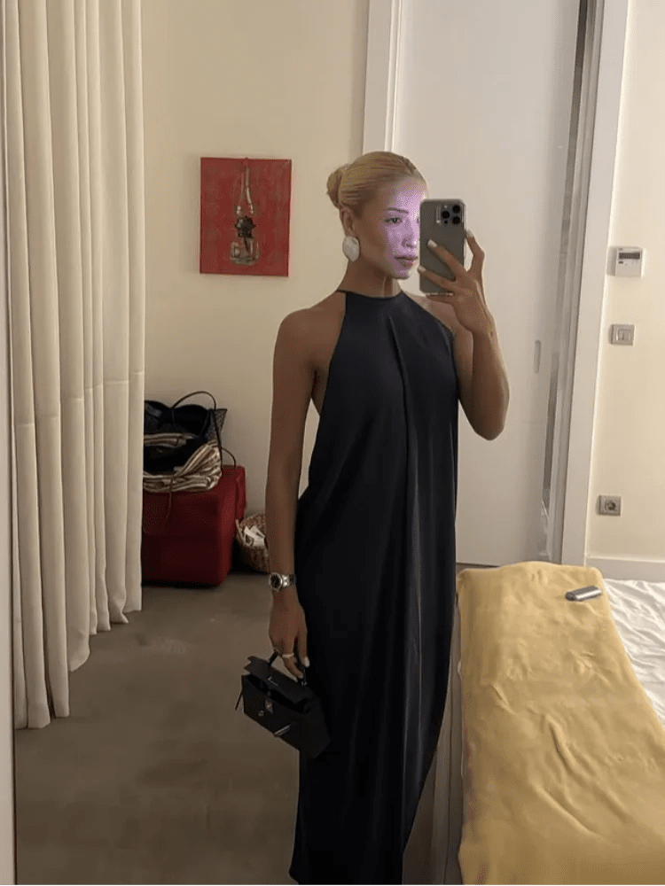 Indira Satin Robe Maxi Halter