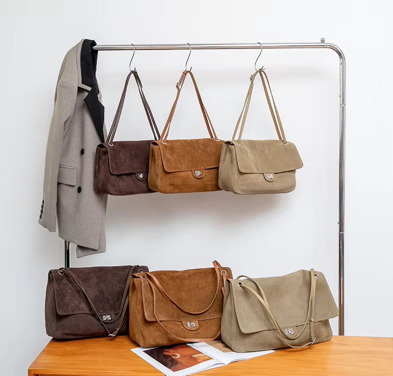 Sac cabas rétro Olivia en cuir givré.