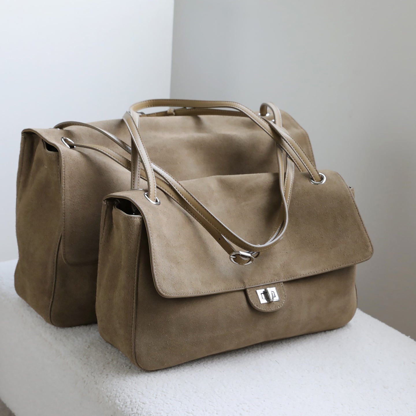 Sac cabas rétro Olivia en cuir givré.
