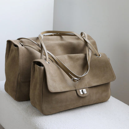 Sac cabas rétro Olivia en cuir givré.