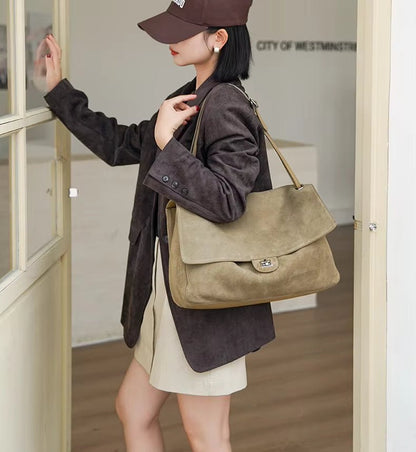 Sac cabas rétro Olivia en cuir givré.