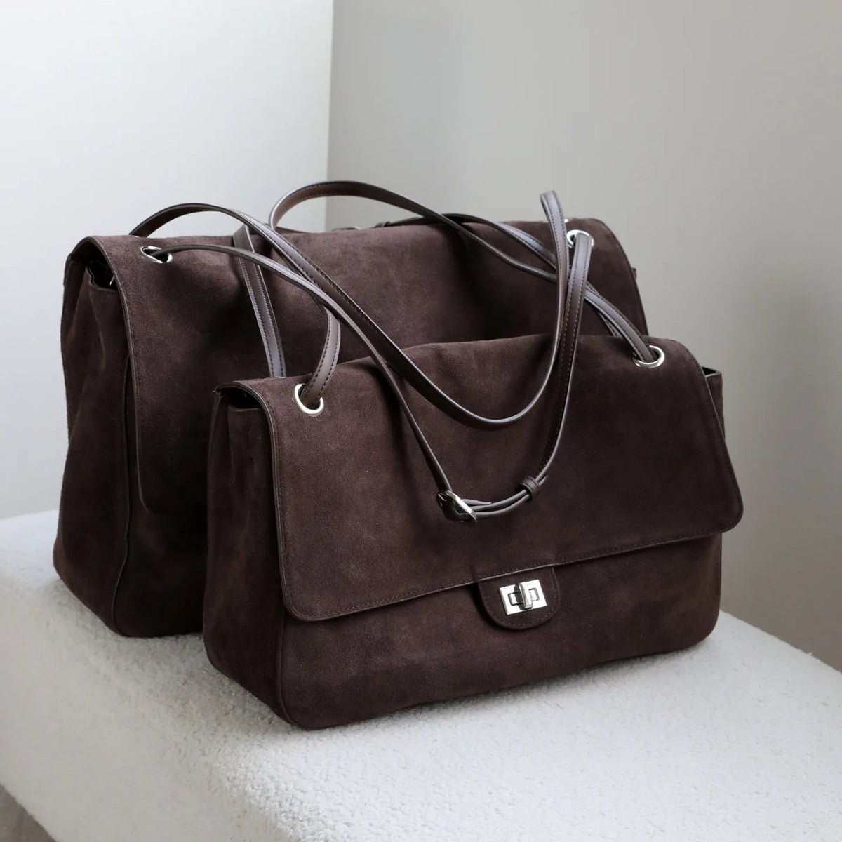 Sac cabas rétro Olivia en cuir givré.