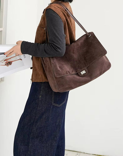 Sac cabas rétro Olivia en cuir givré.