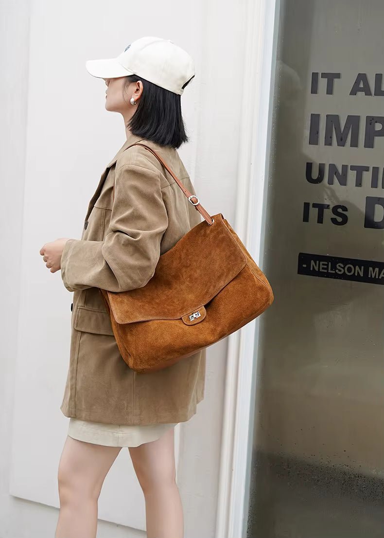Sac cabas rétro Olivia en cuir givré.