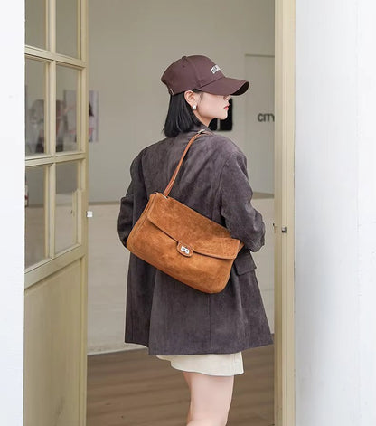 Sac cabas rétro Olivia en cuir givré.