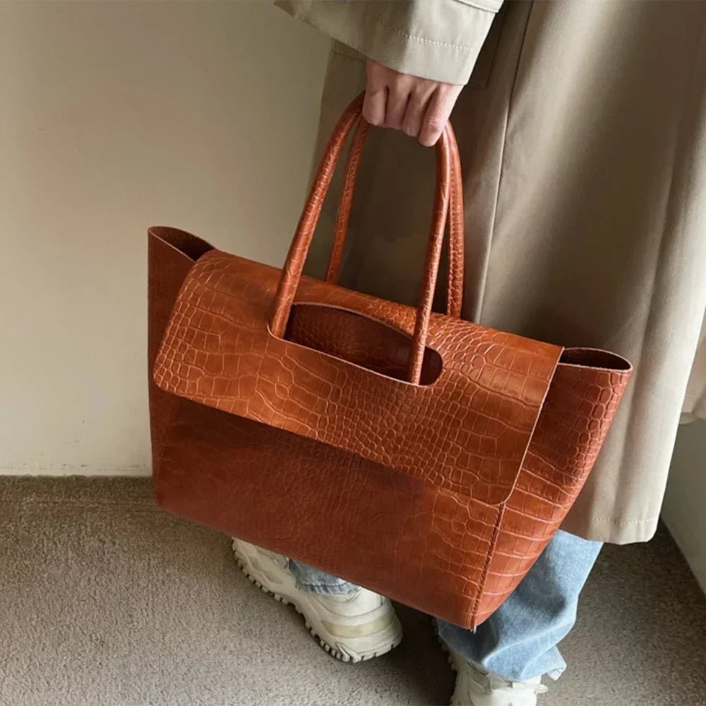 Cabas en cuir embossé Anna