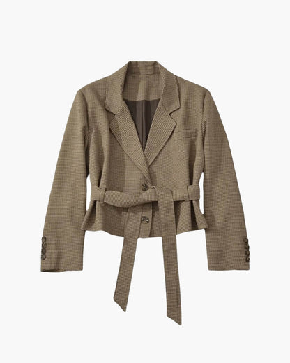 Mary Houndstooth Plaid Blazer