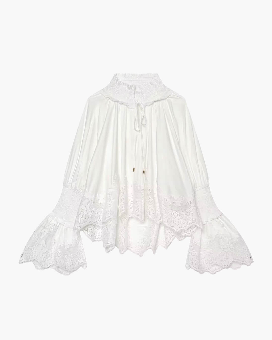 Helene Embroidery Lace Trim Blouse