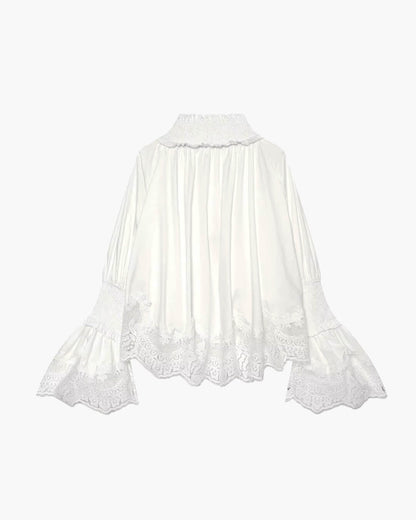 Helene Embroidery Lace Trim Blouse