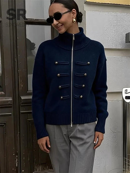 Amelia Turtleneck Zip Knit Cardigan