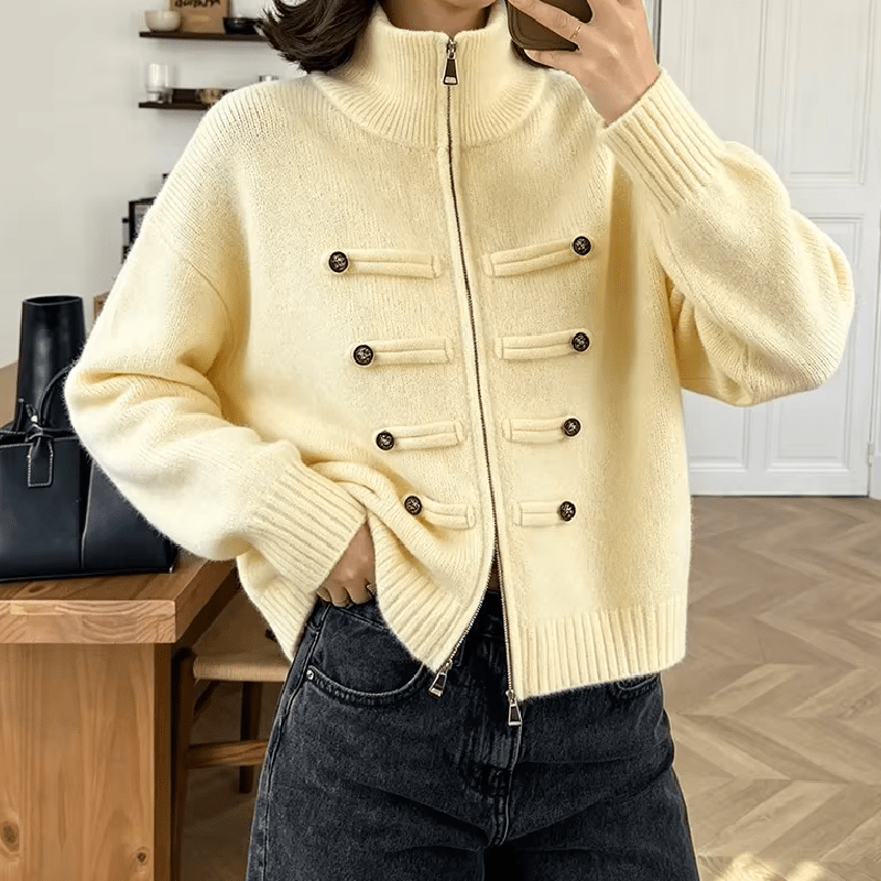 Amelia Turtleneck Zip Knit Cardigan