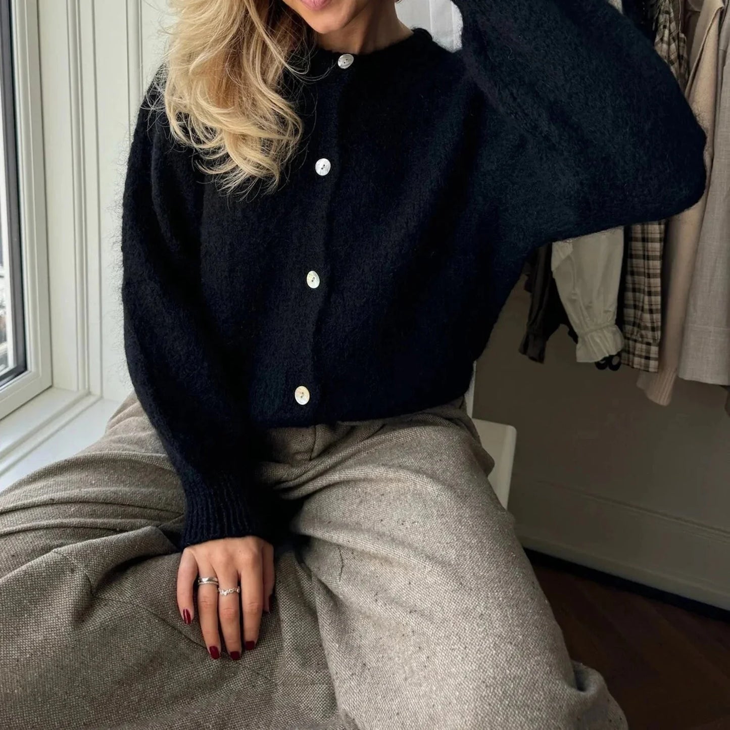 Nadia Oversized Fuzzy Knit Cardigan