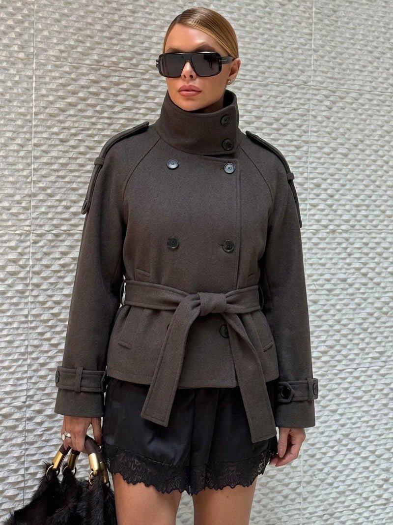 Manteau ceinturé croisé Alicia
