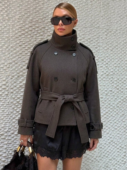 Manteau ceinturé croisé Alicia