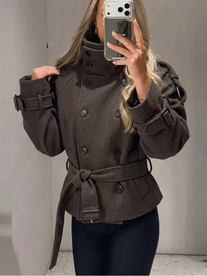 Manteau ceinturé croisé Alicia