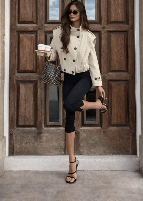 Manteau trench Isabel plissé à col haut