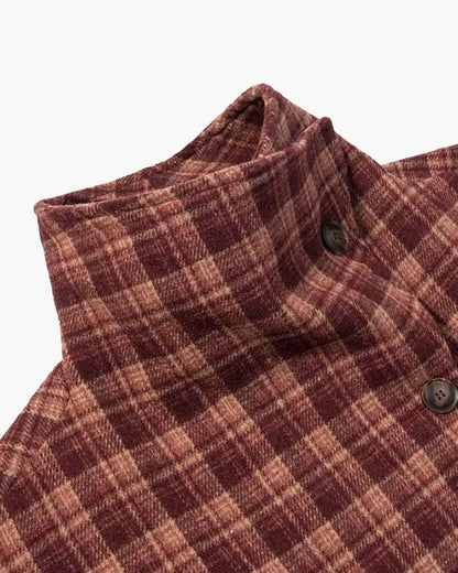 Manteau Jane en mélange laine à carreaux col montant
