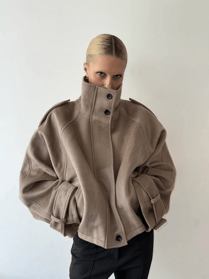 Manteau court Anna en mélange laine