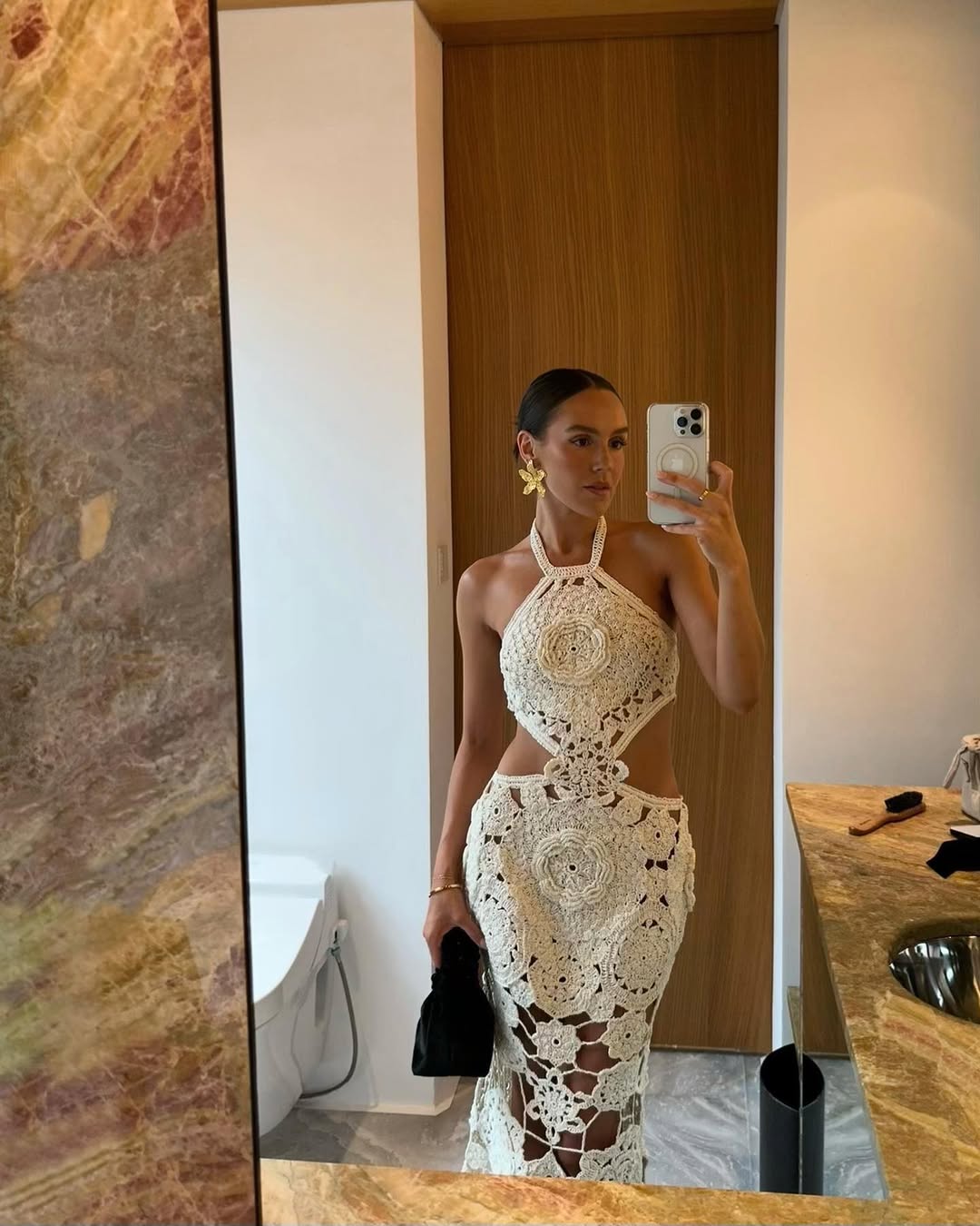 Ava Robe longue en crochet transparent
