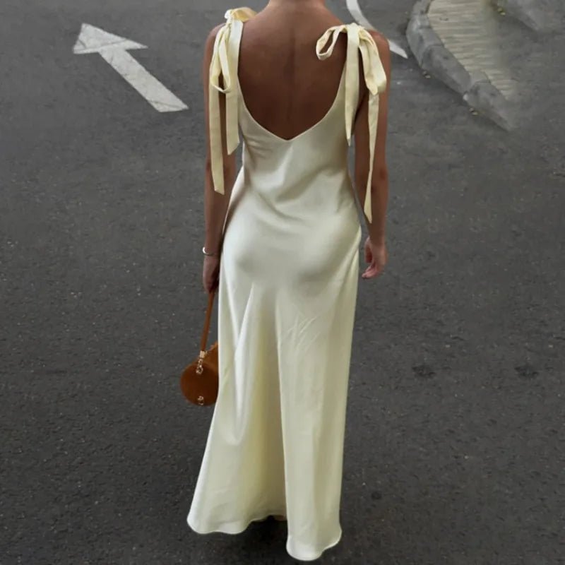 Solana Satin Tie Strap Maxi Dress