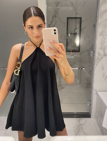 Zelia Robe Mini Dos Nu Col Halter