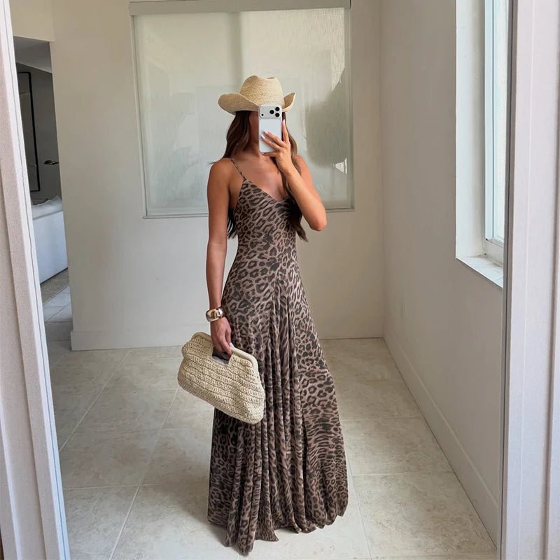 Jasmine Leopard Print Strap Maxi Dress