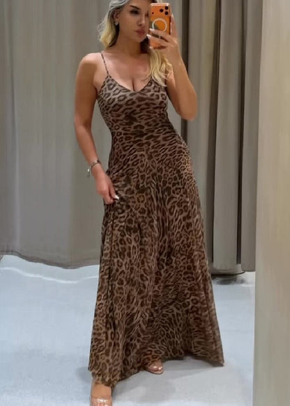 Jasmine Leopard Print Strap Maxi Dress
