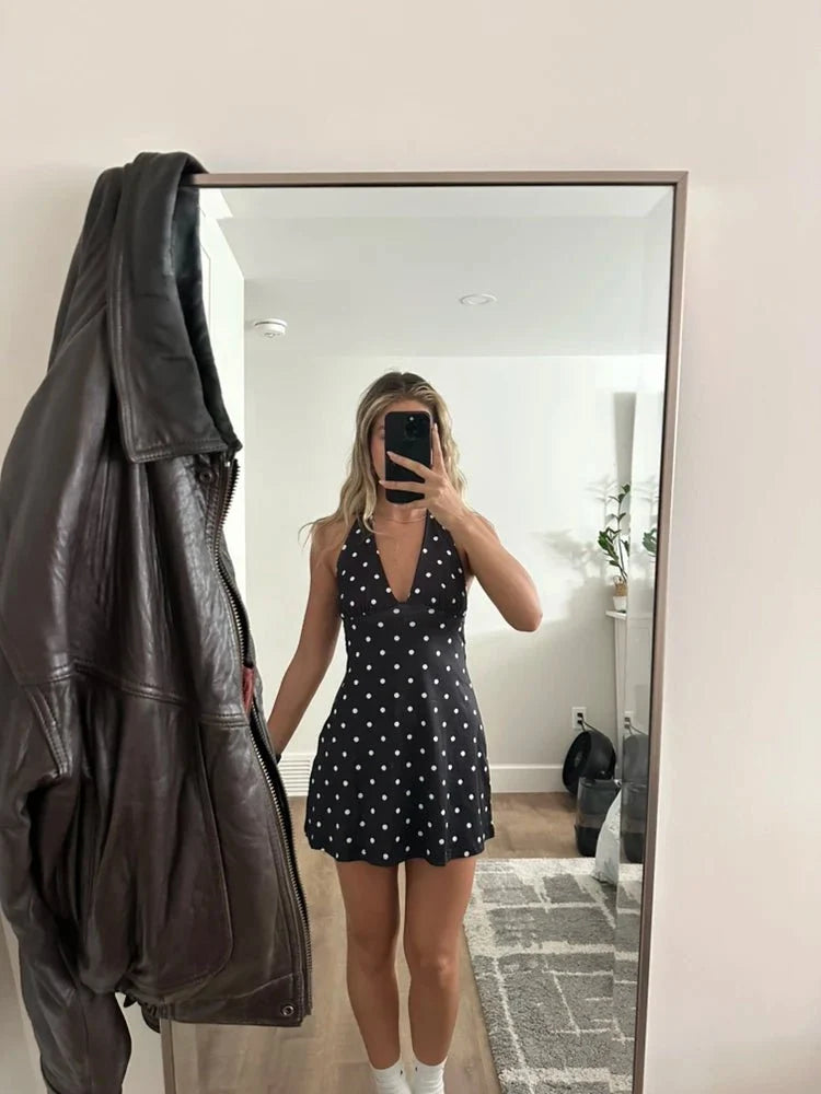 Harper Backless Polka Dot Mini Dress