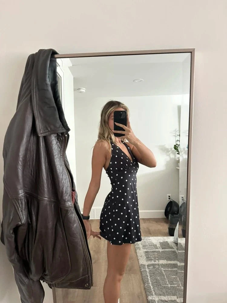 Harper Backless Polka Dot Mini Dress