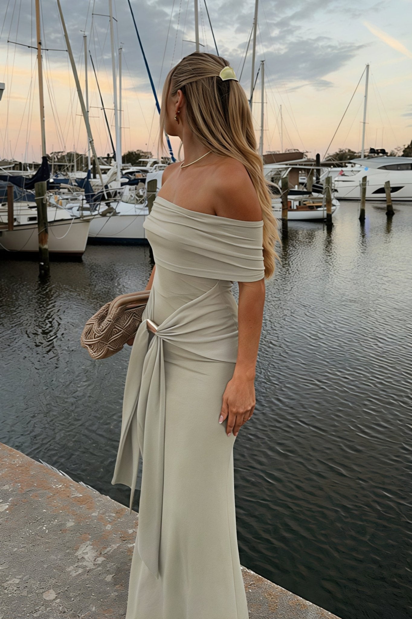Yvette Off-Shoulder Bodycon Maxi Dress