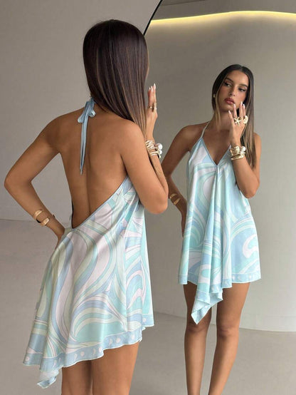 Sienna Robe de Plage Asymétrique à Encolure Profonde