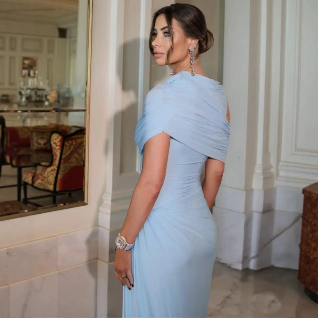 Margot Robe Maxi Bodycon en Mesh Élégante