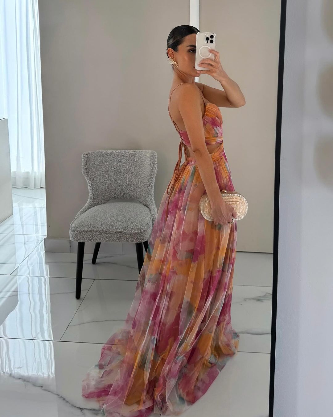 Briony Floral Mesh Maxi Dress