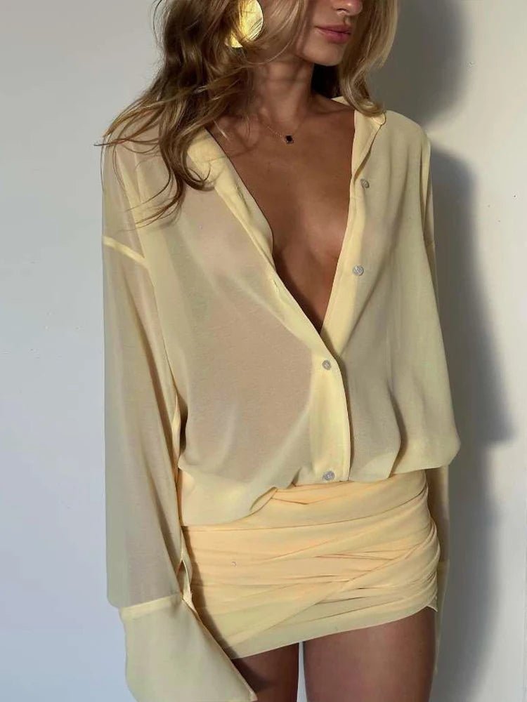Sienna Robe-Chemise Manches Longues
