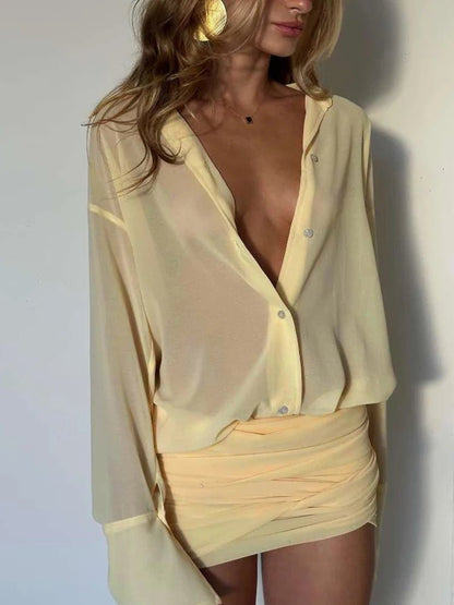 Sienna Robe-Chemise Manches Longues