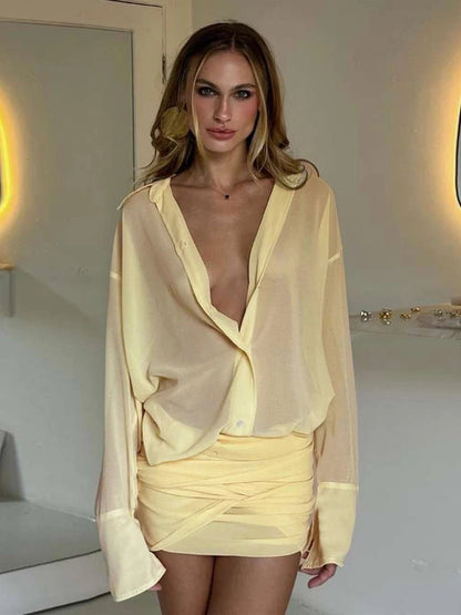 Sienna Robe-Chemise Manches Longues