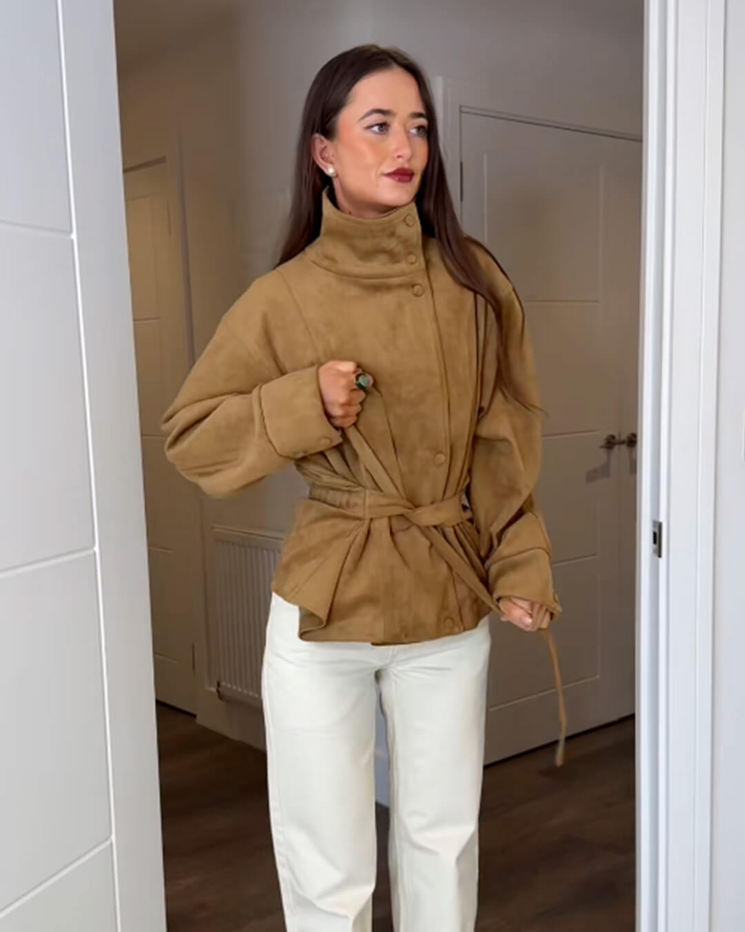 Maria Lace-Up Suede Jacket
