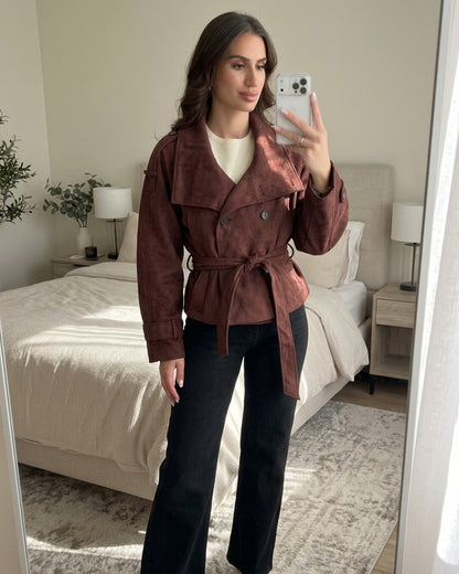 Veste Miriam col entonnoir en suède