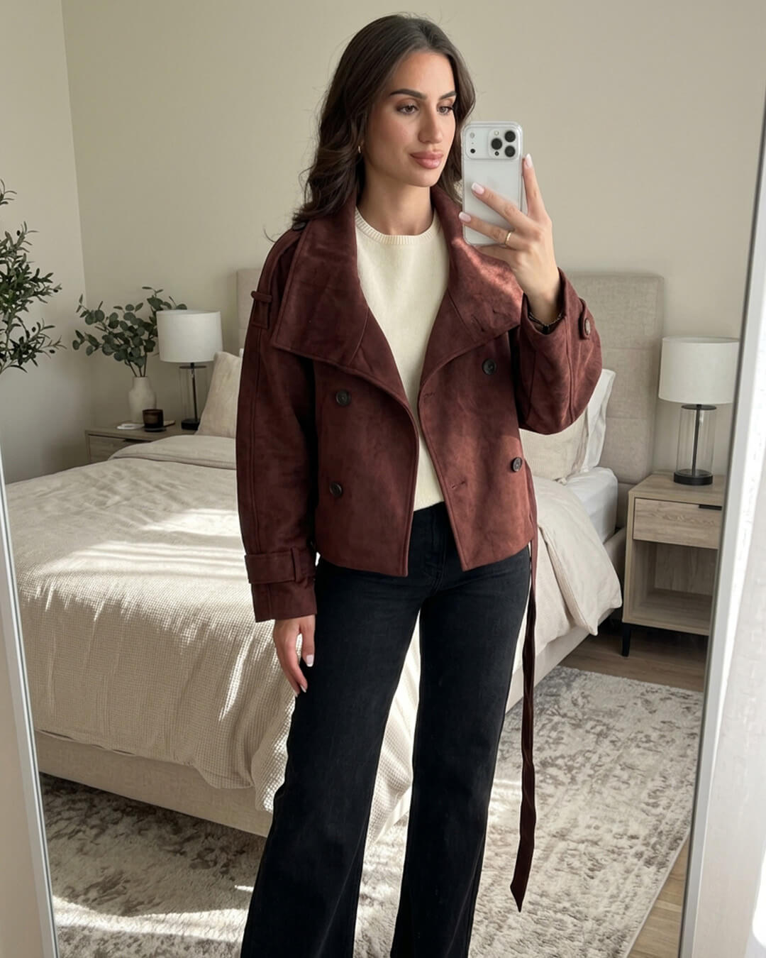 Veste Miriam col entonnoir en suède