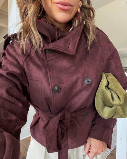 Veste Miriam col entonnoir en suède