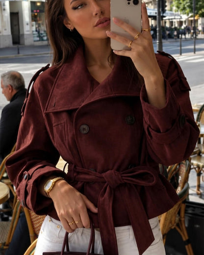 Veste Miriam col entonnoir en suède