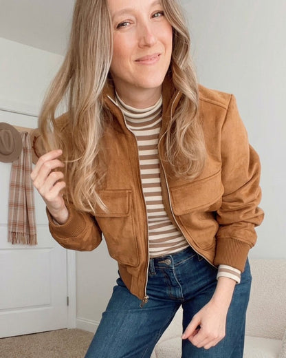 Amanda Cropped Bomber Jacket