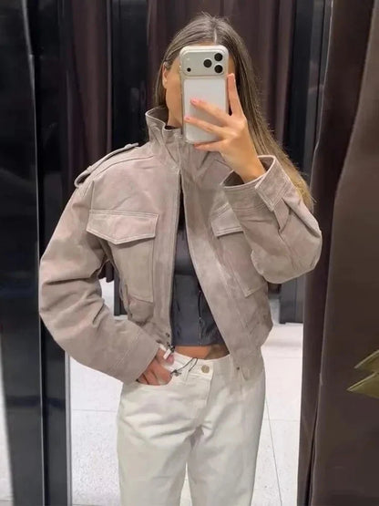 Veste courte Nina en faux suède