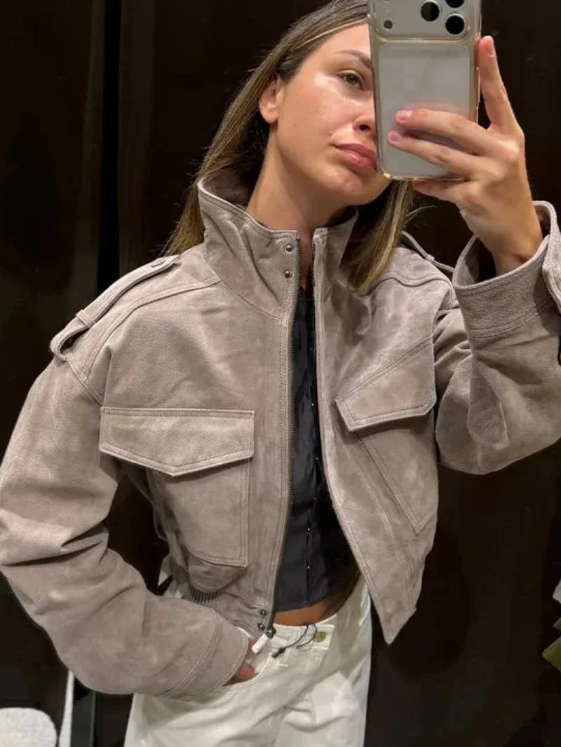 Veste courte Nina en faux suède