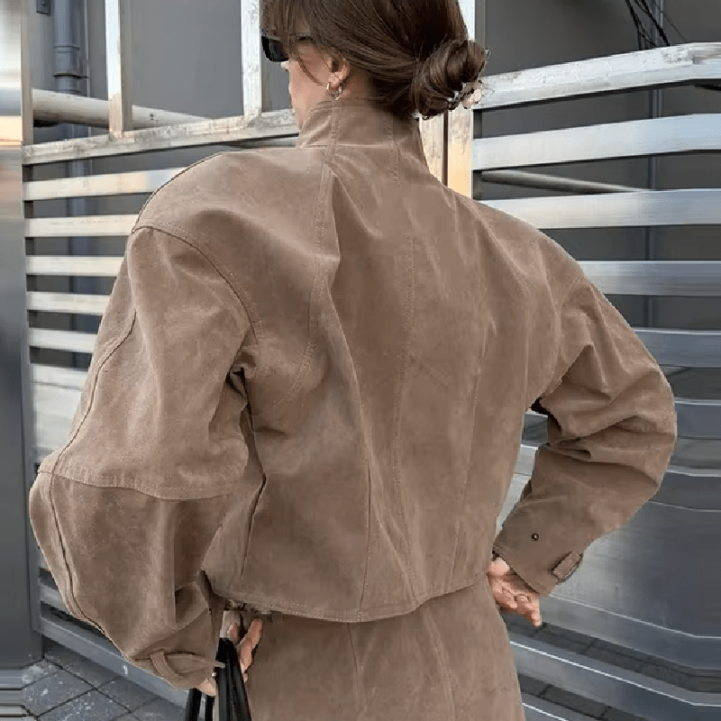 Nina Faux Suede Zip Jacket
