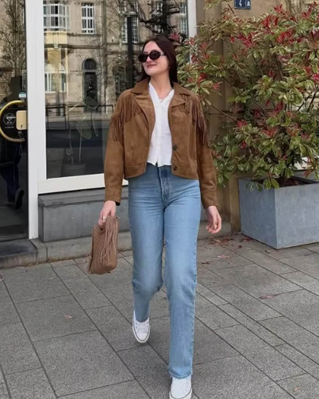 Lucy Faux Suede Fringe Western Jacket
